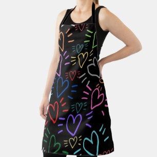 Delantal Love Colored Hearts