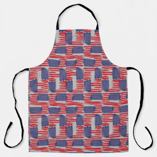DELANTAL LOVE FLAG USA/EEUU TEXT BRUSH STROKE BY MASANSER P