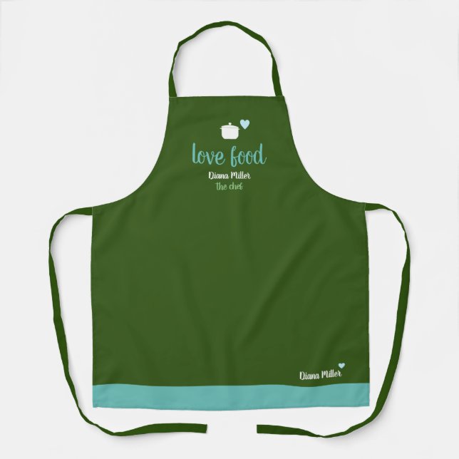 Delantal love food chef green-apron (Anverso)