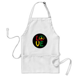 Delantal LOVE Reggae con símbolo de paz