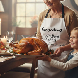 Delantal Love You Grandma Kids Art Personalized Gift