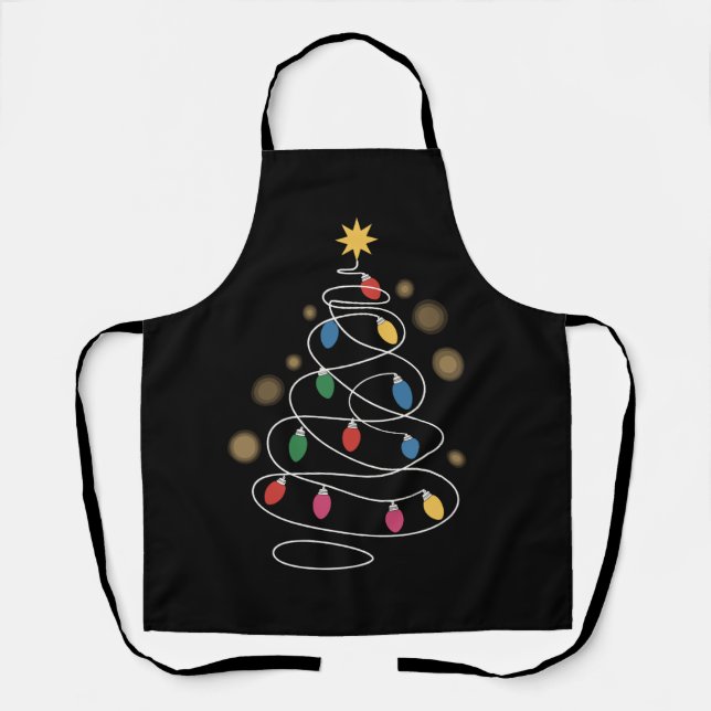 Delantal Luces de Navidad Árbol  (Anverso)