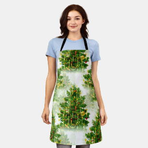 Delantal Luces de velas de árbol de Navidad curas