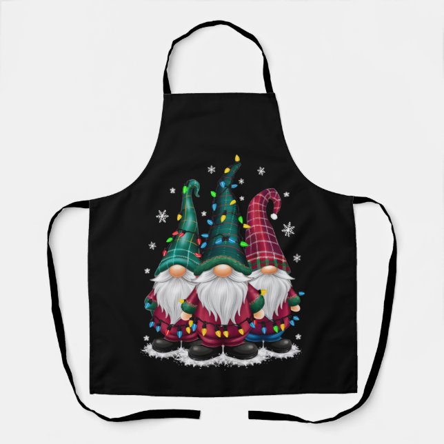 Delantal Luces Navideñas de Tres Gnomos Navidad (Anverso)