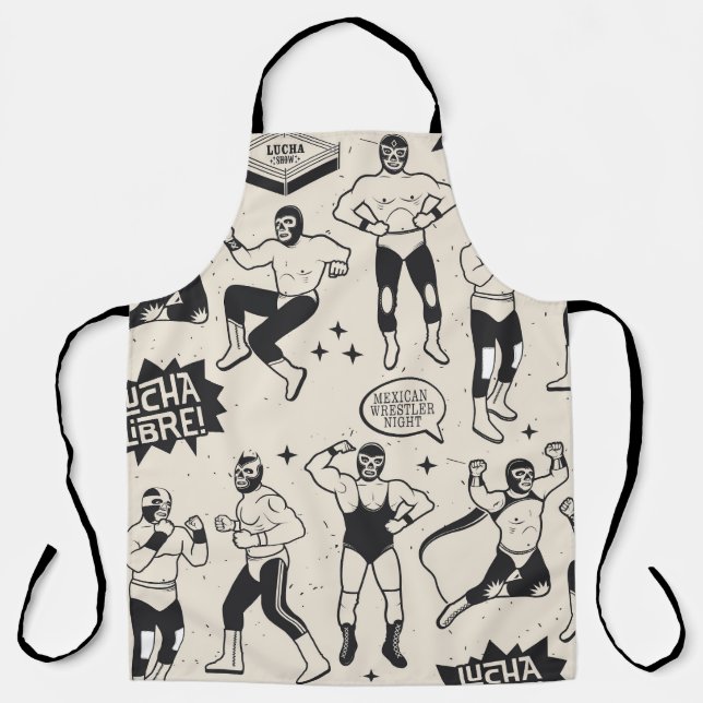Delantal Lucha libre: patrón de lucha mexicana (Anverso)