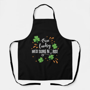 Delantal Lucky Med Surg Nurse Shamrock Saint Patrick's Day