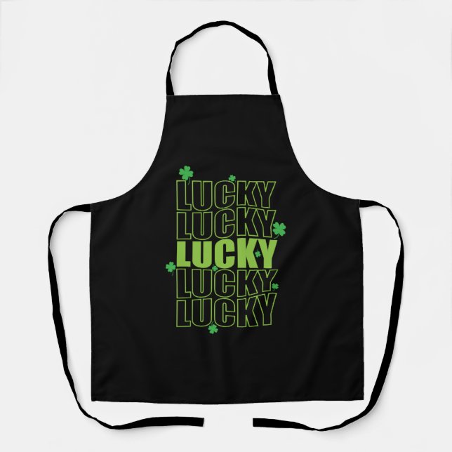 Delantal Lucky St Patricks Day personalizado (Anverso)