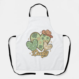Delantal Lucky Western St Patricks Day Heart Shamrock Irish
