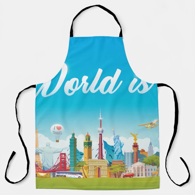 Delantal Lugares de interés mundial: Viaje Viejo Viejo (Anverso)