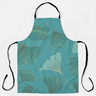 Delantal Lujoso Ginkgo de oro, papel pintado.