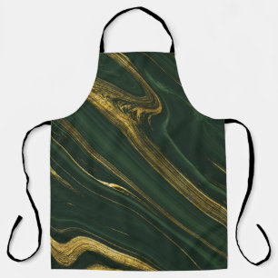 Delantal Lujoso Onyx Verde: Mármol Dorado.