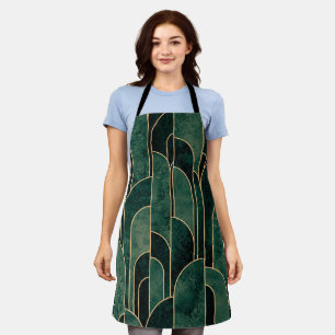 Delantal Lujoso patrón Art Deco Verde y Oro