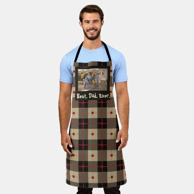 Delantal Lumberjack Mejor Papá Foto Apron adulto (Gastado)