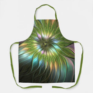 Delantal Luminoso colorido Fantasía Flor Fractal Art