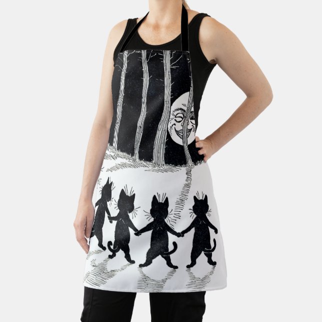 Delantal Luna llena y gatos, Louis Wain (in situ)