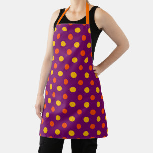 Delantal Lunares naranjas y amarillos Morado