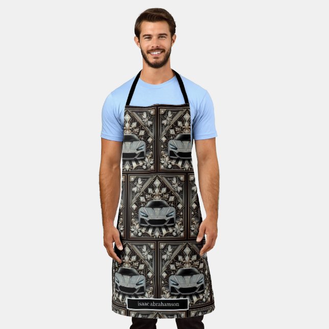 Delantal Luxury Car Art Deco Men's Apron (Gastado)