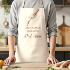 Delantal Luxury Floral Nail Artist Business