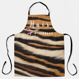 Delantal Luxury Tiger Skin Faux Fur Hair Salon