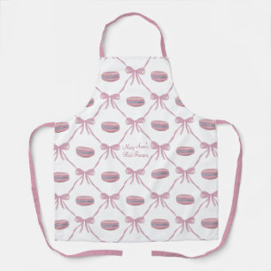 Delantal M Macarons Rosados Personalizados Lazo Coquette Fr