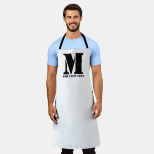 Delantal M Monograma simple Minimalista moderno personaliza
