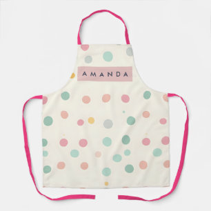 Delantal Macarón Pastel Personalizado Lunares