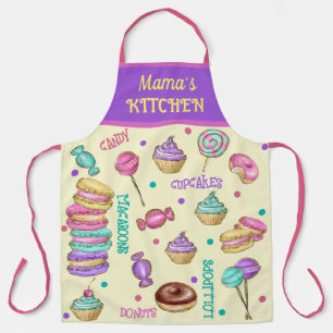 Delantal Macarons Cupcakes Lollipops y Donuts