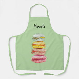Delantal Macarons Franceses Acuarela Pintado a Mano