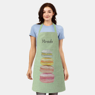 Delantal Macarons Franceses Acuarela Pintado a Mano
