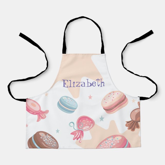 Delantal Macarons Personalizados de Caramelo Adorable (Anverso)