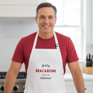 Delantal ¡Macarrones sagrados! Frase divertida