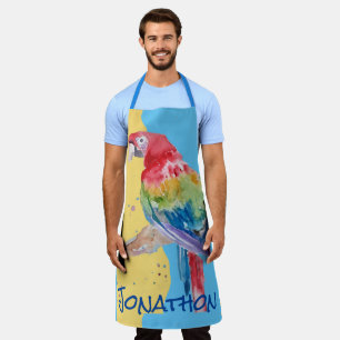 Delantal Macaws Macaw Parrot Mens Nombre Personalizable