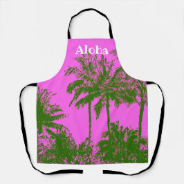 Delantal Macena Beach Hawaiian Sketchy Palms - Fuchsia