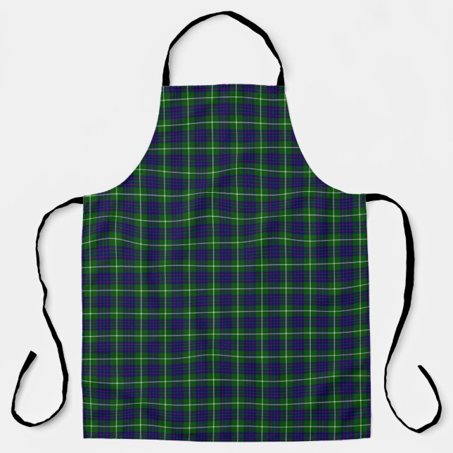 Delantal MacIntyre tartan blue plaid (Anverso)