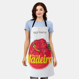 Delantal Madeira Hibiscus Flower Island Portugal Souvenir