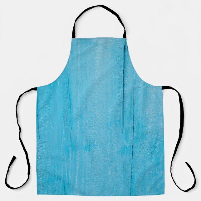 Delantal Madera de fondo azul (Anverso)