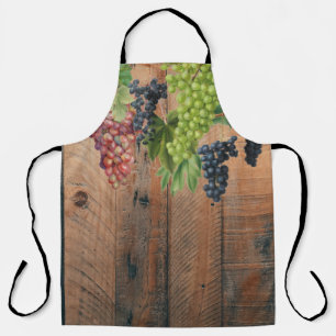 Delantal Madera y uvas de viñas rústicas