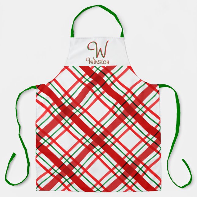 Delantal Madras Check Plaid Apron (Anverso)