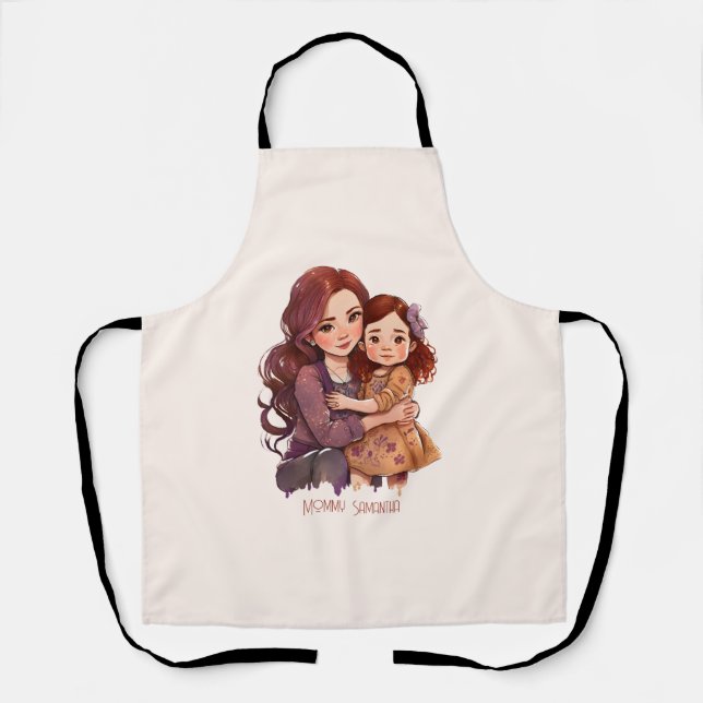 Delantal Madre e hija espárricas personalizadas (Anverso)