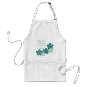 Delantal Madres creadas por Dios con flores pateadas, Verde