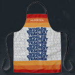 Delantal Maestra retro moderno bolsa de tocador de color ro<br><div class="desc">Maestro retro moderno azul,  rojo,  naranja y amarillo estilizado diseño vintage de los años 80 hombre regalo de diversión del profesor.</div>