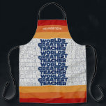 Delantal Maestra retro moderno bolsa de tocador de color ro<br><div class="desc">Maestro retro moderno azul, rojo, naranja y amarillo estilizado diseño vintage de los años 80 hombre regalo de diversión del profesor.</div>