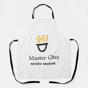 Delantal Maestro chef agregar nombre sartén negra humo de f