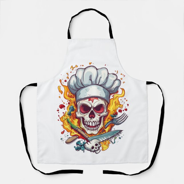 Delantal Maestro de Cocina Jefe Calavera (Anverso)