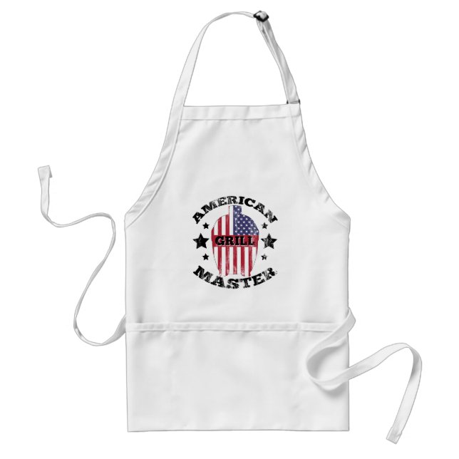 DELANTAL  MAESTRO DE GRILL AMERICANO - BANDERA KAMADO USA (Frente)