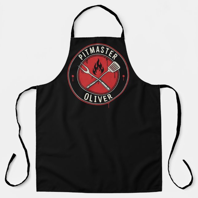 Delantal Maestro de la Parrilla Retro Pitmaster (Anverso)