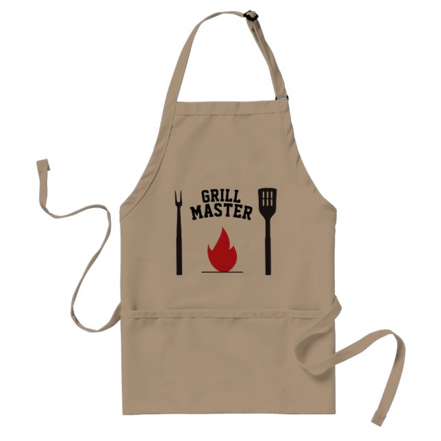 Delantal Maestro de parrilladas, cocinero de Barbacoa, con  (Frente)