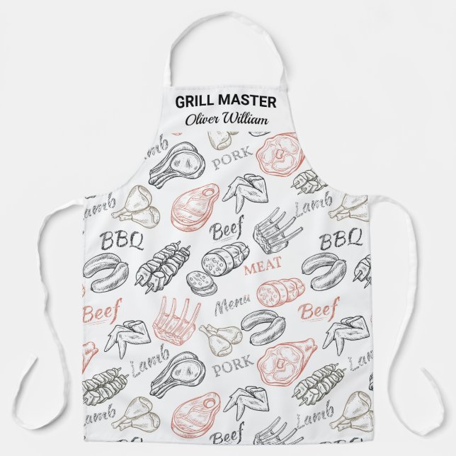 Delantal Maestro de parrilladas personalizadas BBQ Grill Ch (Anverso)