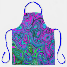 Delantal Magenta desangrada y Groovy verde limón Resumen de