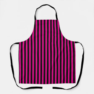 Delantal Magenta rosa caliente clásico y franjas verticales